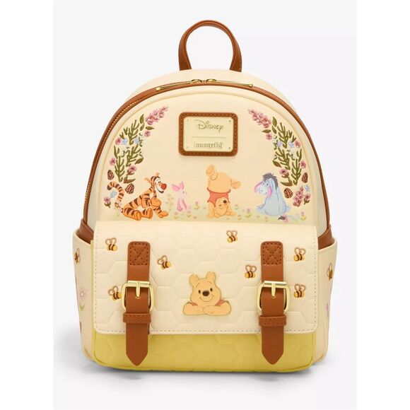 Loungefly Disney Winnie The Pooh Floral Pooh Bear & Friends Mini Backpack
